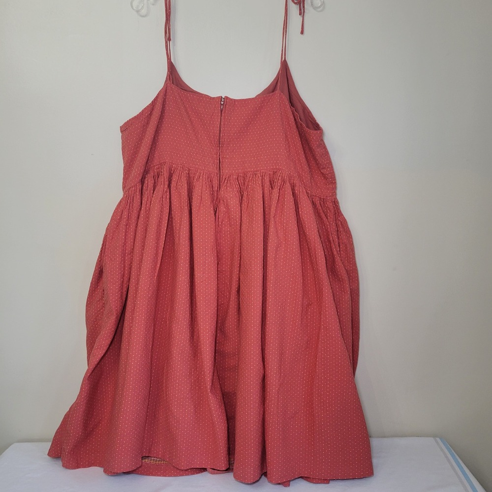 Modcloth Plus Size Sun Dress Burnt Orange Raised Polk a dot Womans' 26 - Picture 6 of 16